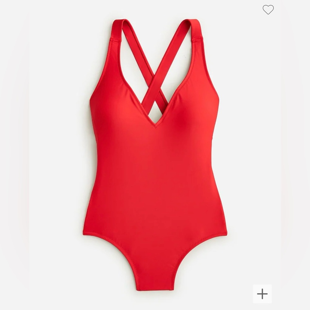 NWT J. Crew DD plunge one-piece red swimsuit